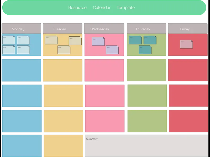 Snapshot of Resource Calendar Template- Monthly & Yearly
