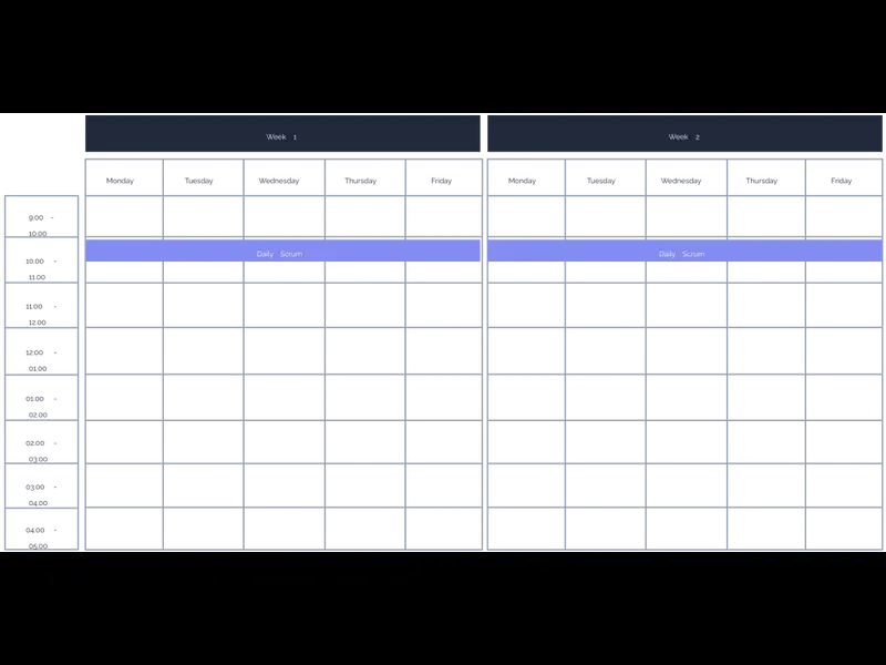 Snapshot of Sprint Schedule