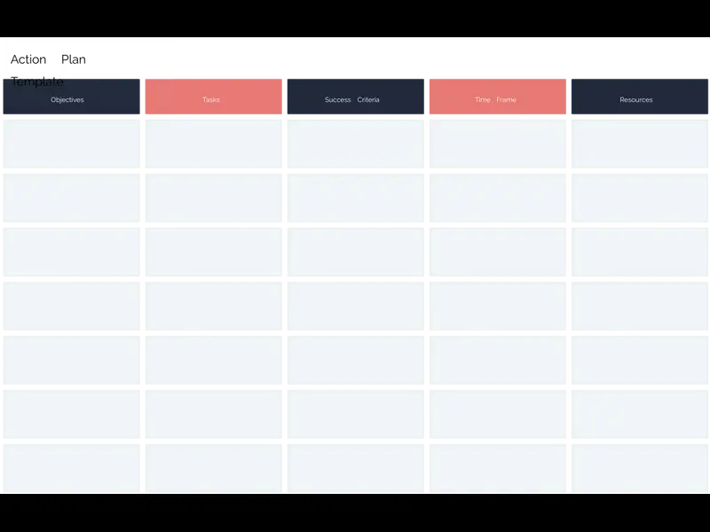 Snapshot of Action Plan Template