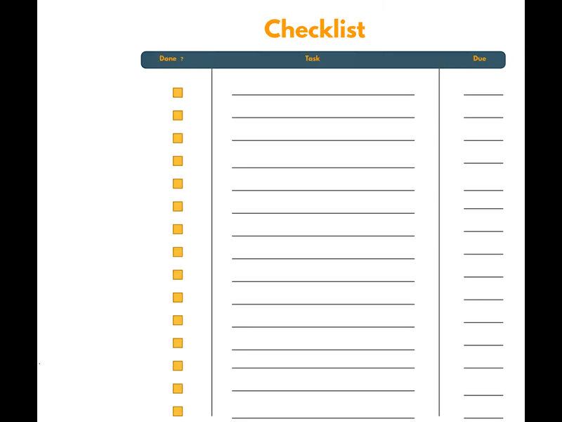 Snapshot of checklist maker