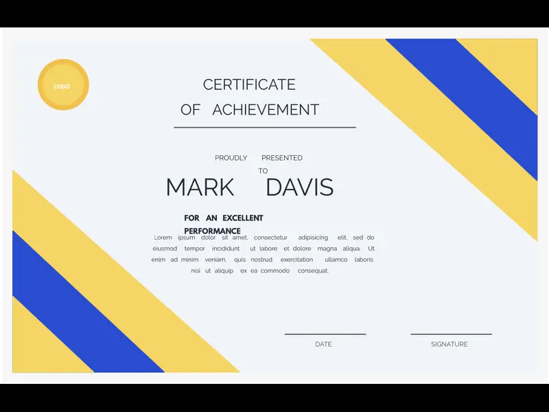 Snapshot of Editable Certificate Template