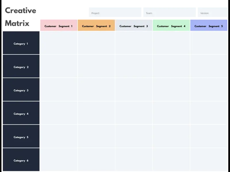 Snapshot of Creative Matrix Template