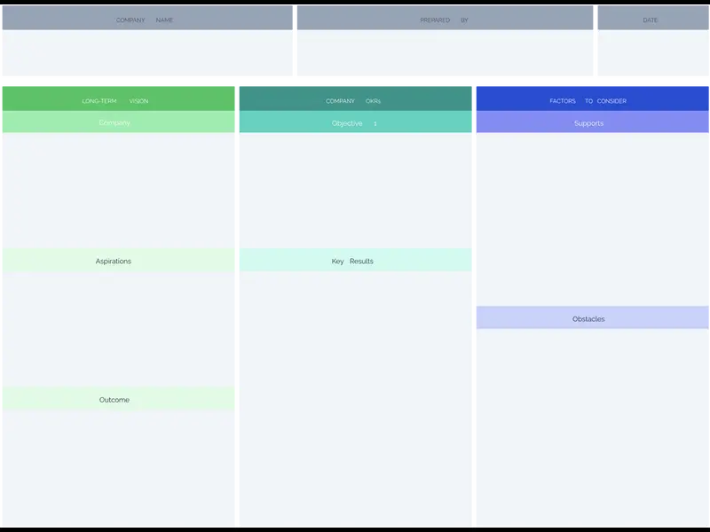 Snapshot of OKR Goal Setting Template