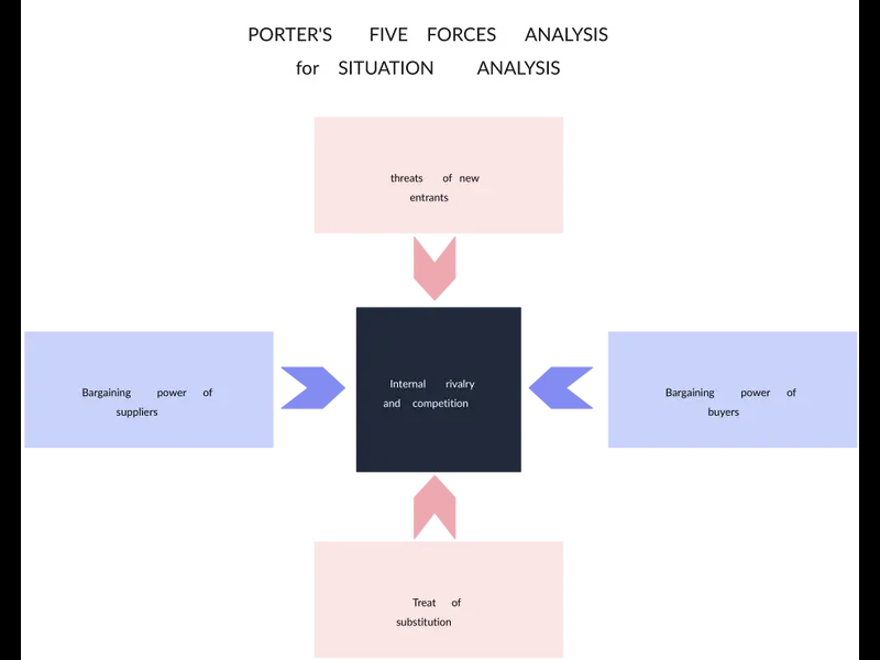 Snapshot of Porters Five Forces Diagram for Situation Analysis