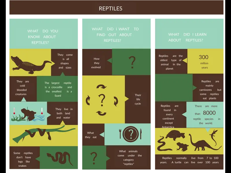 Snapshot of Reptiles - KWL Chart Template