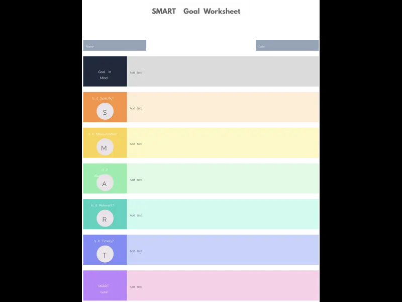 Snapshot of SMART Goals Worksheet