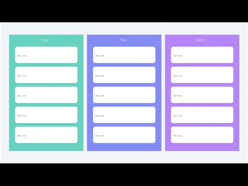 Snapshot of Start Stop Continue Template