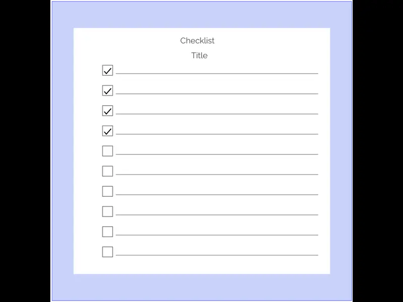 Snapshot of Checklist Template